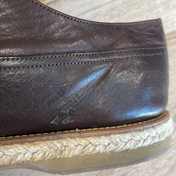 Prada Brown Nappa Leather Lace Up Espadrilles - Picture 4 of 11